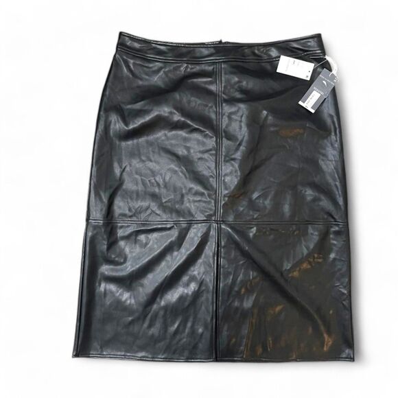 WORTHINGTON Vegan Leather Black Lined Pencil Skirt, NWT! Size XXL - Picture 1 of 5